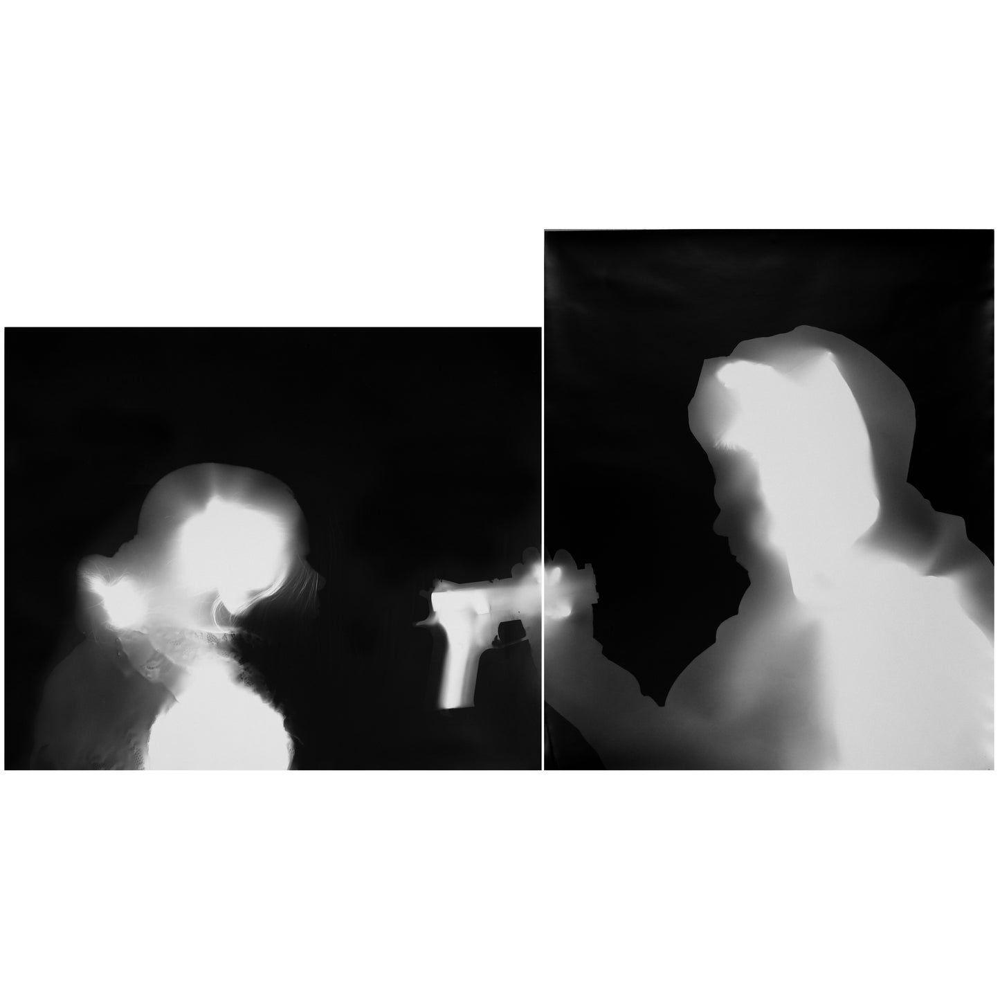 "Acts pt3: Introducing Weapons," silver gelatin photogram by Shawn Saumell