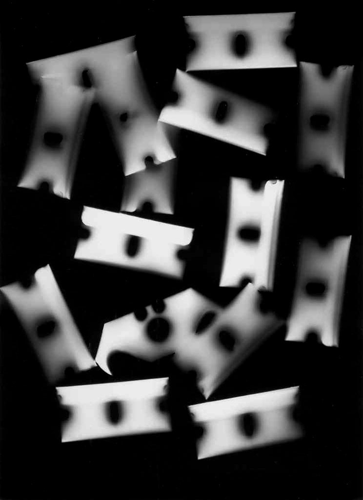 "Razors" silver gelatin photogram by Shawn Saumell